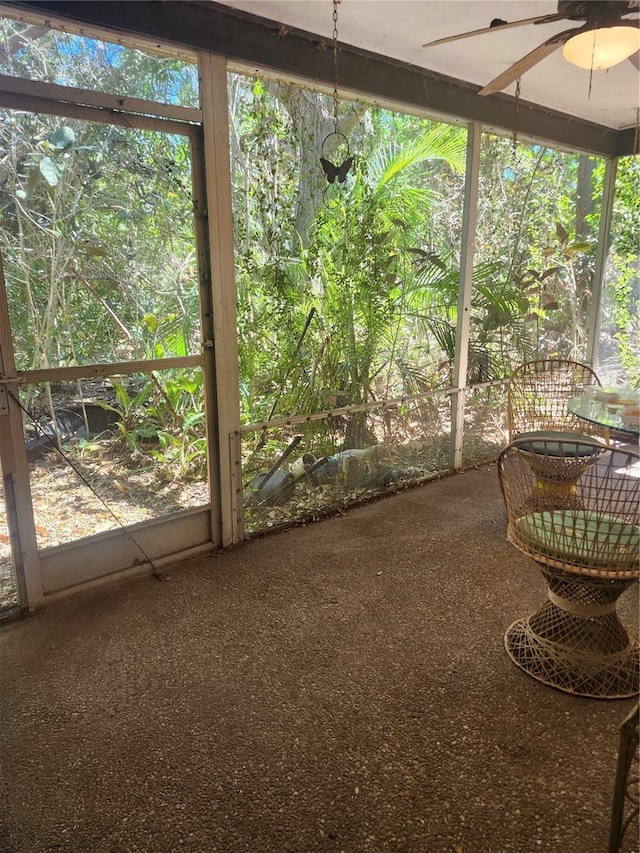 1862 Orangewood Ln, Sarasota, FL 34232 - unfurnished sunroom with ceiling fan