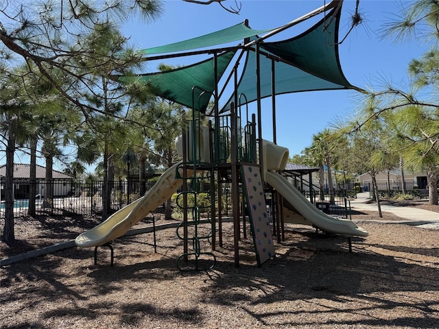 communal playground with fence