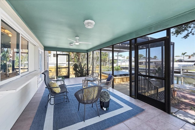 4406 17th St W, Palmetto, FL 34221 - sunroom with a ceiling fan