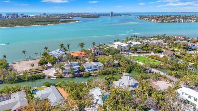 111 Faubel St, Sarasota, FL 34242 - birds eye view of property with a water view and a residential view
