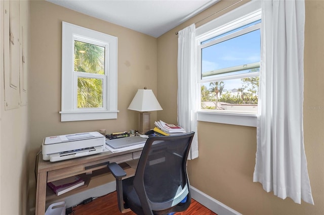 111 Faubel St, Sarasota, FL 34242 - office space with baseboards and wood finished floors