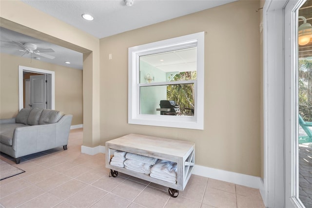 111 Faubel St, Sarasota, FL 34242 - interior space featuring baseboards, recessed lighting, and light tile patterned floors