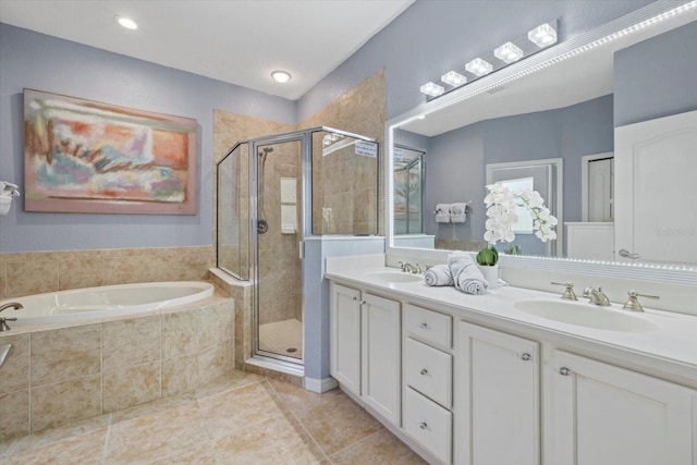 259 Golden Harbour Trl, Bradenton, FL 34212 - full bath featuring a sink, a shower stall, and tile patterned flooring