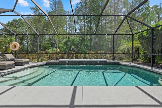 259 Golden Harbour Trl, Bradenton, FL 34212 - outdoor pool featuring glass enclosure and a patio