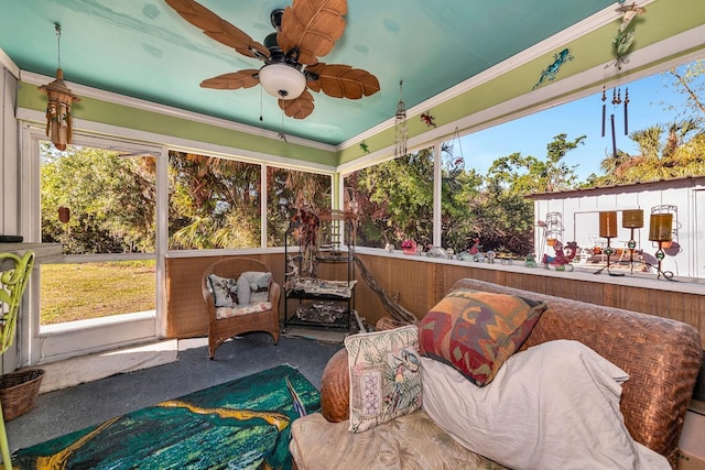 2070 59th St, Sarasota, FL 34243 - sunroom / solarium featuring ceiling fan and plenty of natural light