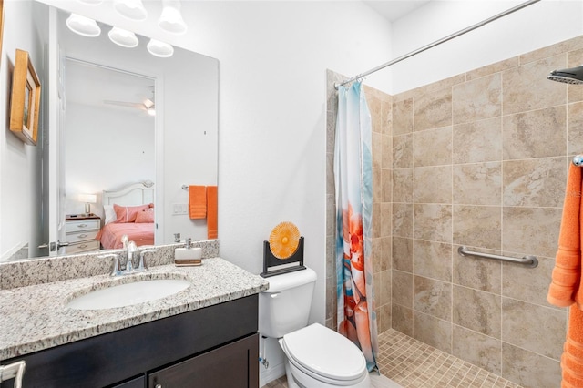 25325 Longmeadow Dr, Punta Gorda, FL 33955 - bathroom with connected bathroom, tiled shower, toilet, and vanity