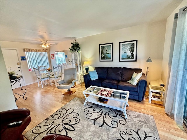 1633 Leisure Dr Unit M-37, Bradenton, FL 34207 - living room featuring light wood finished floors and a ceiling fan