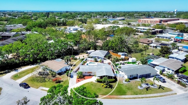 drone / aerial view with a residential view