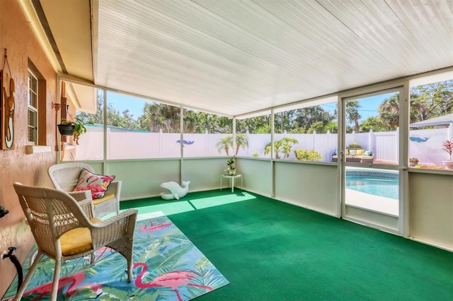 view of unfurnished sunroom