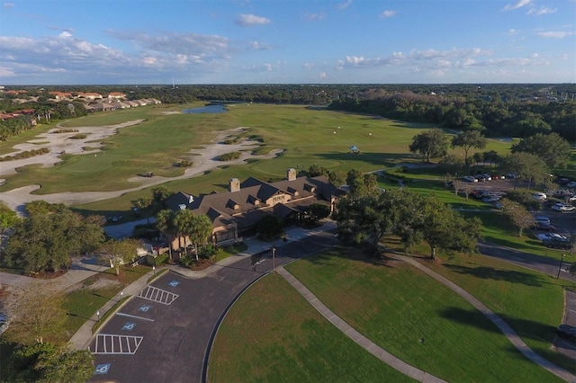 aerial view with view of golf course