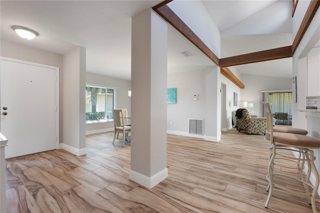 3804 Sun Eagle Ln, Bradenton, FL 34210 - foyer entrance with light wood-style flooring, baseboards, and visible vents