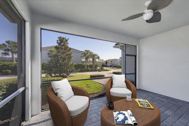 11717 Blue Hill Trl, Lakewood Ranch, FL 34211 - sunroom featuring a healthy amount of sunlight and a ceiling fan
