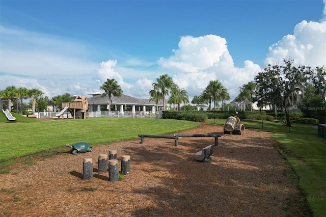 11717 Blue Hill Trl, Lakewood Ranch, FL 34211 - view of community featuring a lawn, playground community, and fence