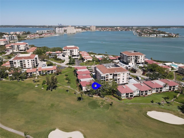 6269 Palma Del Mar Blvd S Unit 308, Saint Petersburg, FL 33715 - bird's eye view with view of golf course and a water view