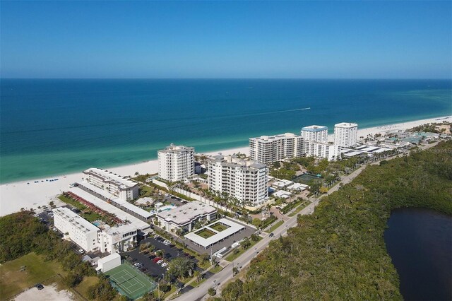 2100 Benjamin Franklin Dr Unit 104, Sarasota, FL 34236 - aerial view of waterfront with a beach and apartment complex