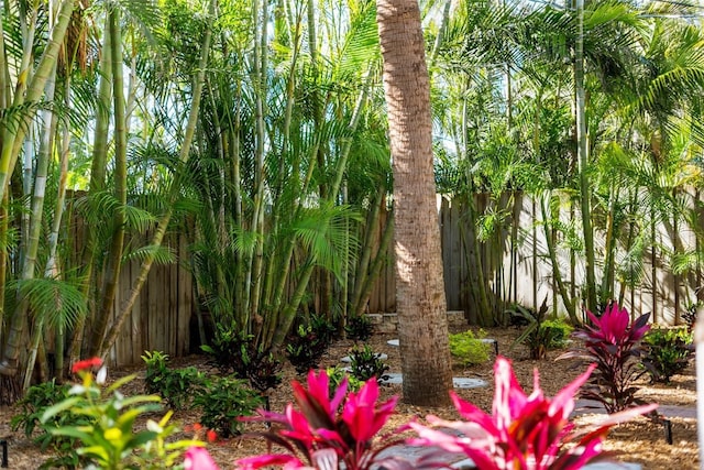 view of yard with fence