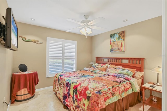 4704 Coral Lake Dr, Bradenton, FL 34210 - bedroom featuring baseboards and a ceiling fan