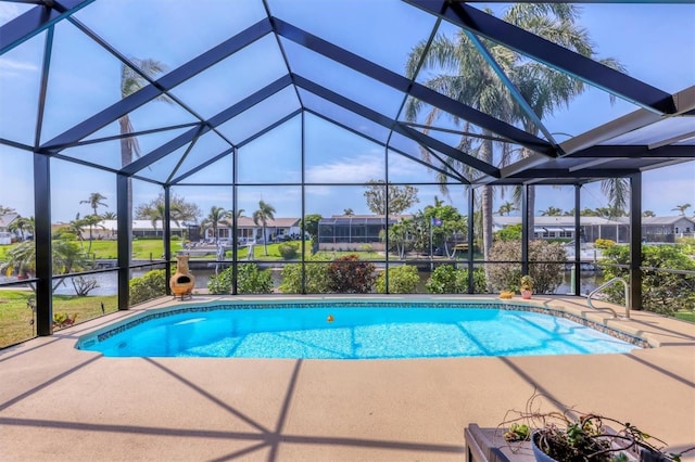 4704 Coral Lake Dr, Bradenton, FL 34210 - outdoor pool with a patio and a lanai