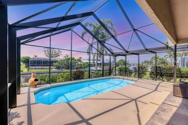4704 Coral Lake Dr, Bradenton, FL 34210 - outdoor pool with a lanai and a patio area