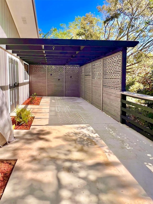 view of patio with a carport