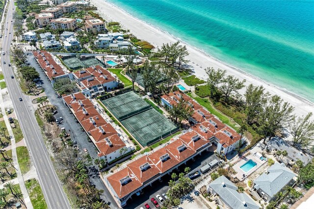 5055 Gulf Of Mexico Dr Unit 422, Longboat Key, FL 34228 - aerial view with a view of the beach and a water view