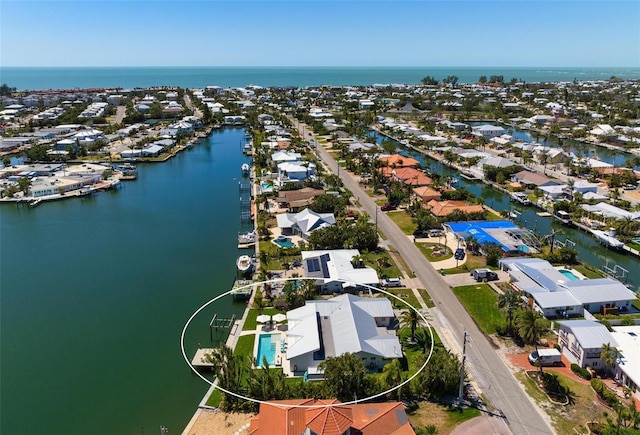 527 Key Royale Dr, Holmes Beach, FL 34217 - drone / aerial view with a water view and a residential view