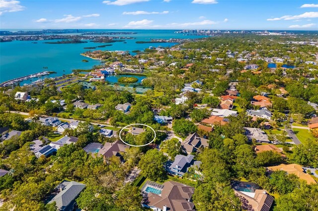 1434 Ladue Ln, Sarasota, FL 34231 - aerial perspective of suburban area featuring a nearby body of water