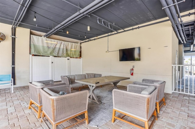 view of patio featuring an outdoor hangout area