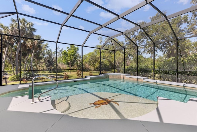 pool featuring glass enclosure