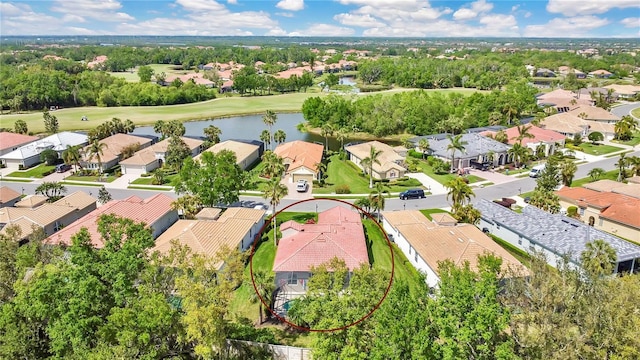 9818 Portside Ter, Bradenton, FL 34212 - bird's eye view featuring a residential view, golf course view, and a water view