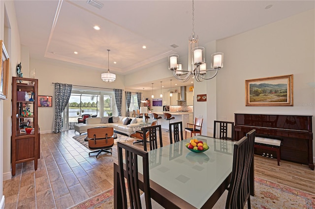 1017 Siberian Gln, Bradenton, FL 34212 - dining room with visible vents, a chandelier, baseboards, light wood-type flooring, and recessed lighting