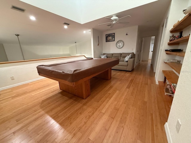 33 Tee View Pl, Rotonda West, FL 33947 - game room with ceiling fan, light wood-style flooring, baseboards, and billiards