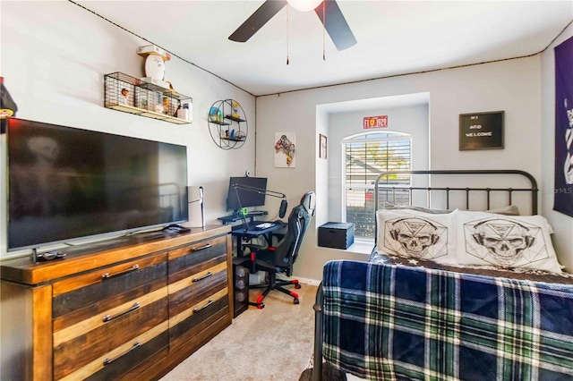 carpeted bedroom featuring baseboards