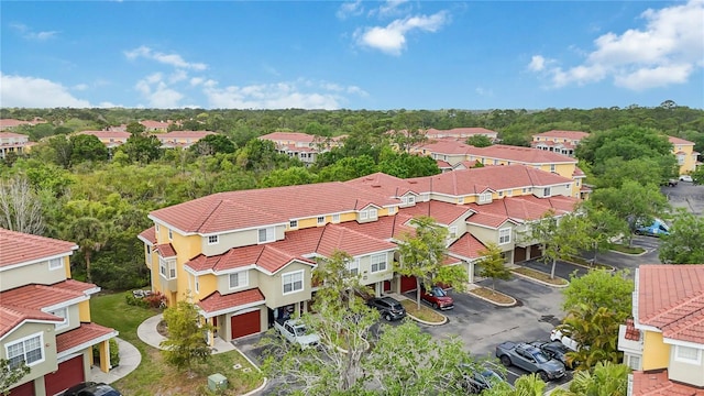 birds eye view of property with a residential view