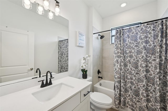 15104 Blue Bay Ter, Lakewood Ranch, FL 34211 - bathroom with vanity, toilet, and shower / bath combination with curtain