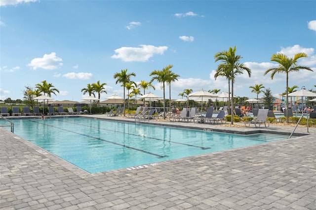 15104 Blue Bay Ter, Lakewood Ranch, FL 34211 - community pool featuring a patio area