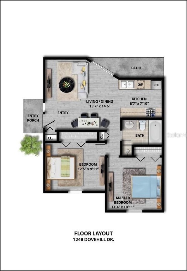 1236 Dovehill Dr, Apopka, FL 32703 - view of property floor plan