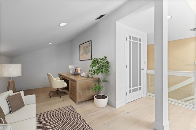 71 Tidy Island Blvd, Bradenton, FL 34210 - office space with baseboards, visible vents, recessed lighting, and wood finished floors