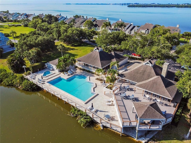 71 Tidy Island Blvd, Bradenton, FL 34210 - bird's eye view with a water view and a residential view