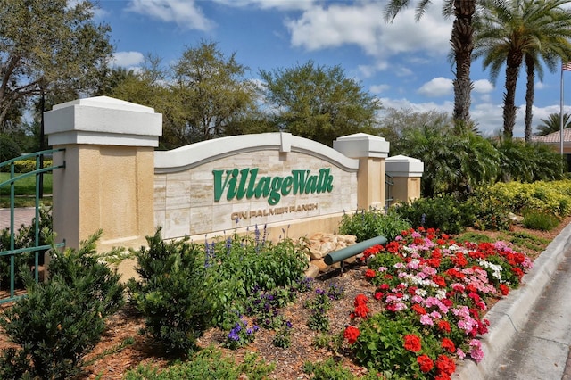 view of community sign