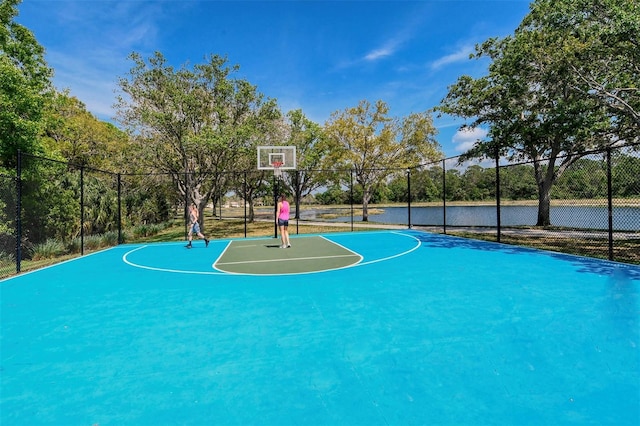 view of sport court with fence and community basketball court