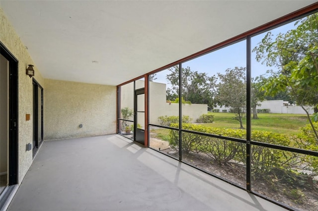 view of unfurnished sunroom