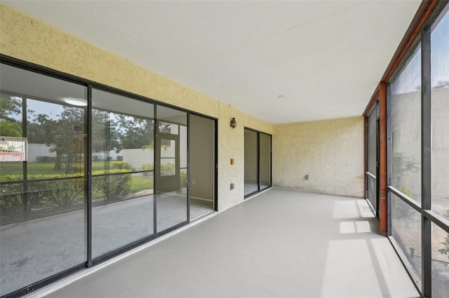 view of unfurnished sunroom
