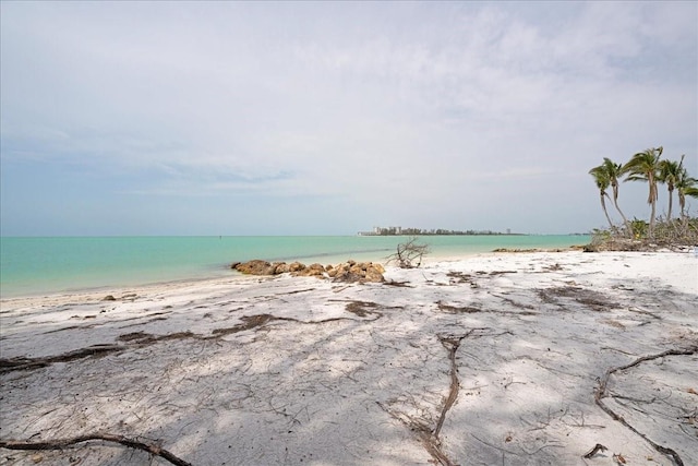 property view of water with a beach view