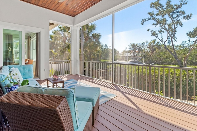 view of sunroom