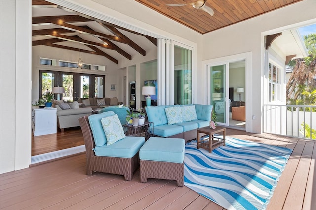 deck with outdoor lounge area