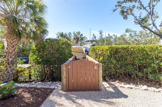 view of yard featuring a gate