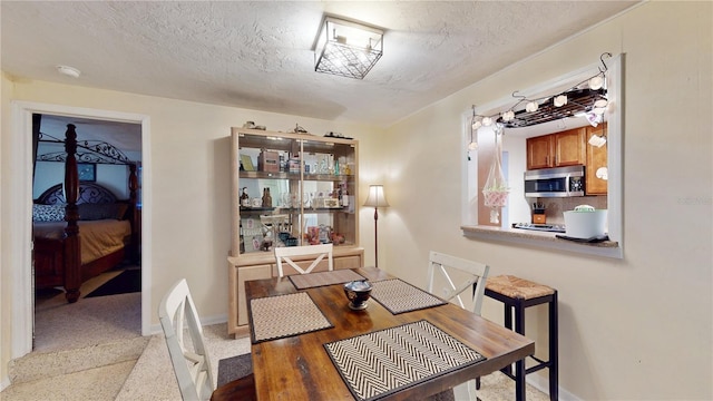 5727 25th St W, Bradenton, FL 34207 - dining area featuring speckled floor, baseboards, and a textured ceiling