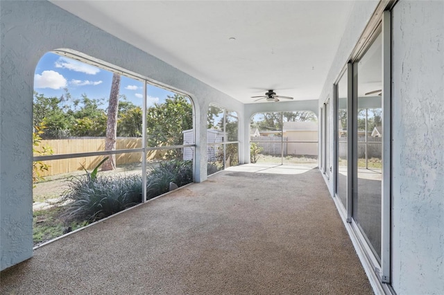 23116 Amethyst Ave, Port Charlotte, FL 33952 - unfurnished sunroom featuring ceiling fan