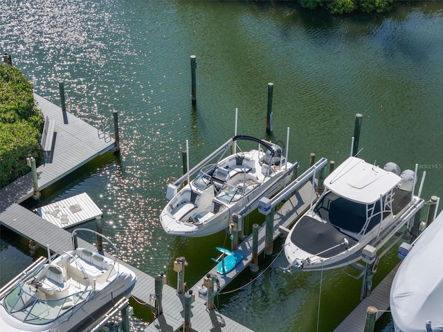 1233 Dockside Pl Unit 207, Sarasota, FL 34242 - dock area with boat lift and a water view